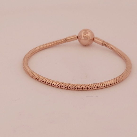Pandora Moments Rose Gold Snake Chain Charm Bracelet - Picture 2 of 5